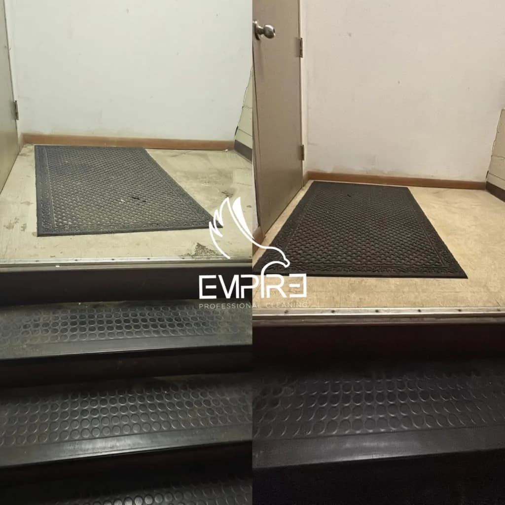 Before and after entry mat and step cleaning by Empire