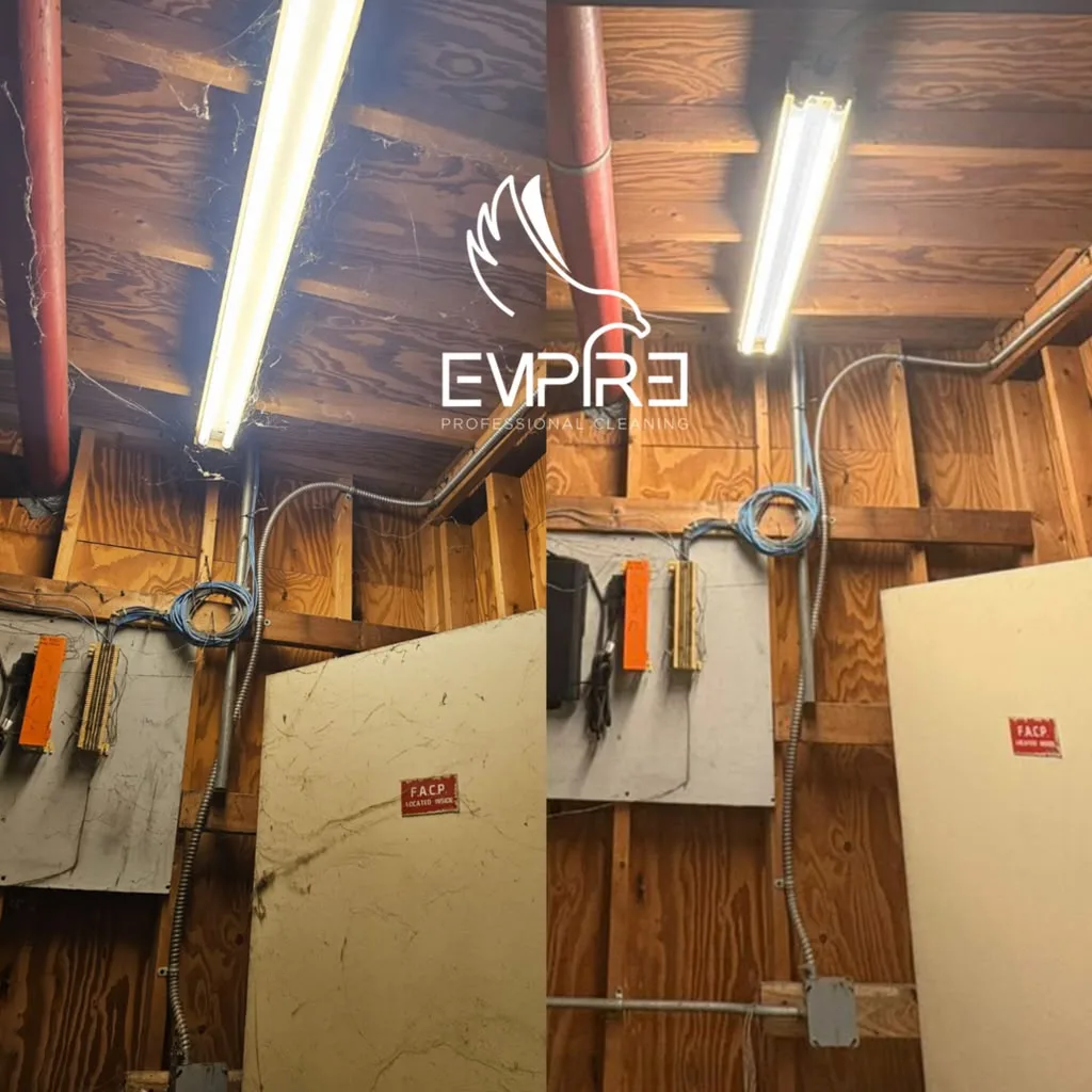 Before and after utility room deep cleaning by Empire