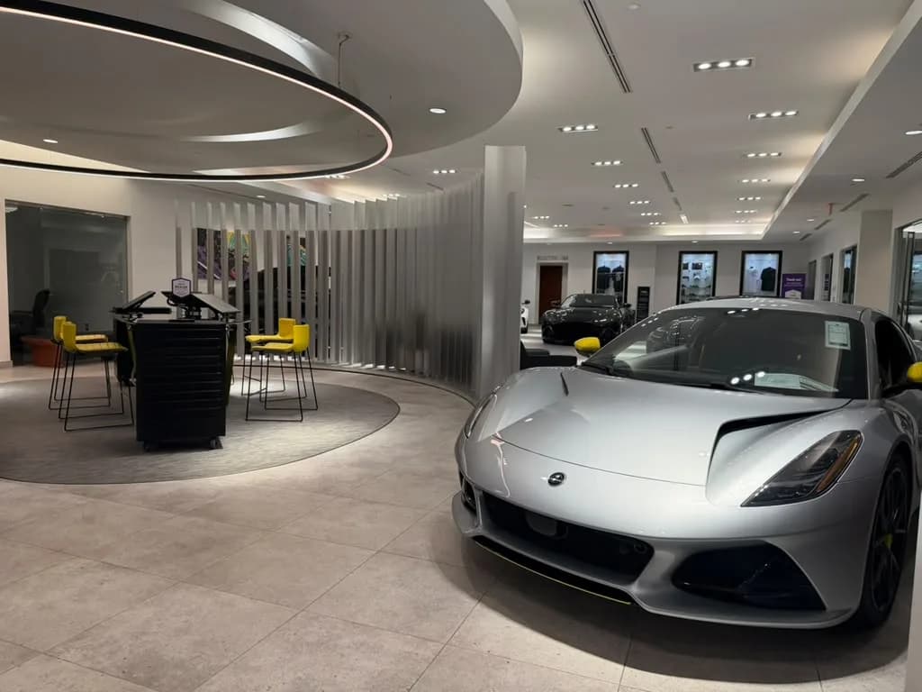Clean dealership showroom floor serviced by Empire